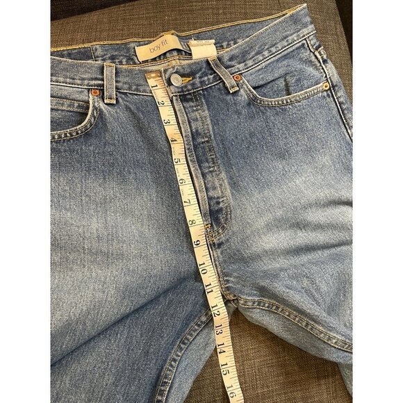 Gap High Rise Boy Fit Medium Wash Button Fly Jeans Sz 12 Long - Picture 7 of 9